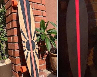 40” Red Glow in the Dark Wood Resin longboard GloBoard skateboard deck