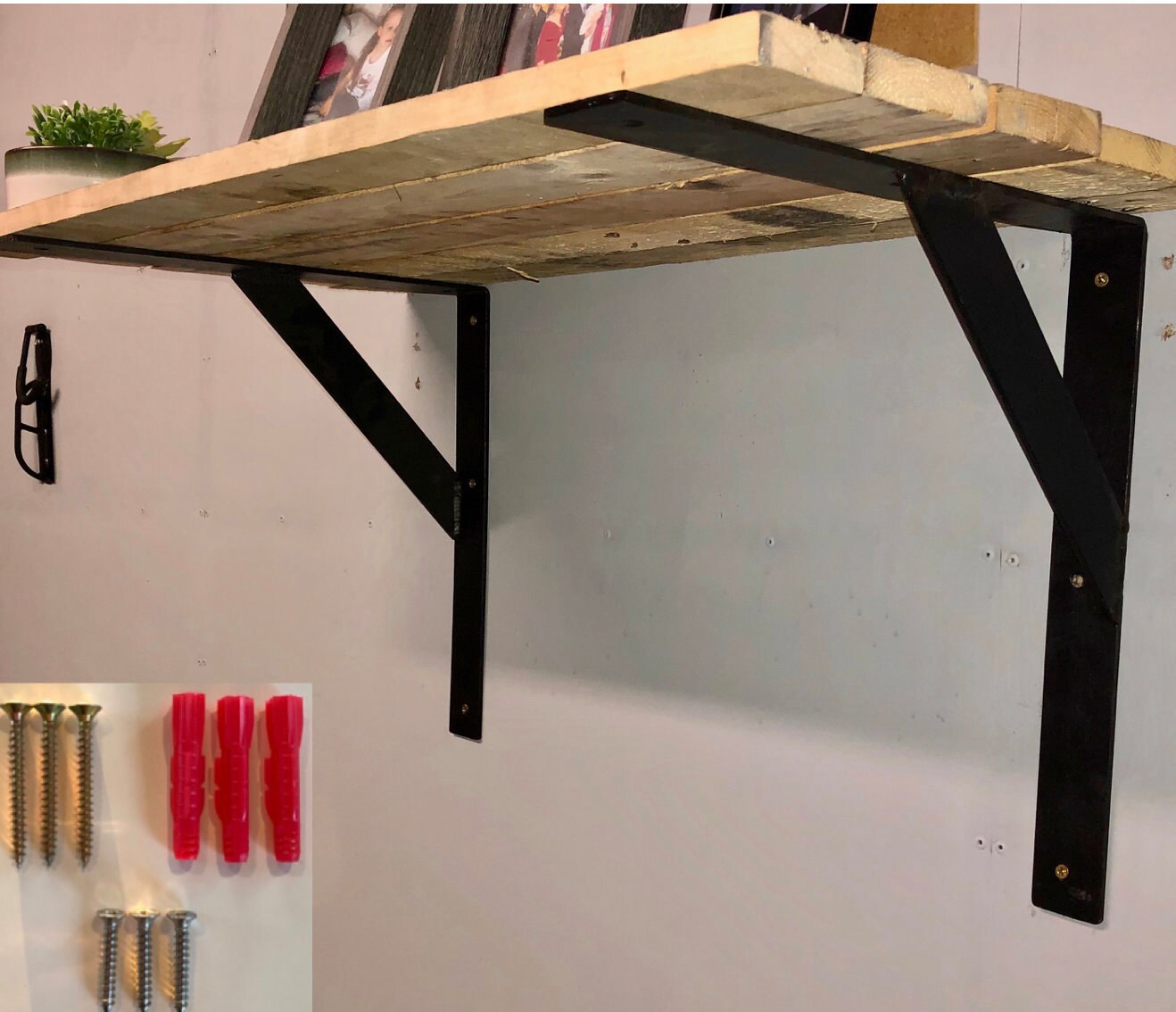 Heavy Duty BLACK Shelf Brackets Fixings Included Range of Etsy UK