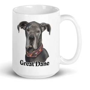 Great Dane Coffee Mug, Great Dane lover gifts, Great Dane mug, Great Dane lover, Great Dane mom, Great Dane dad, Great Dane Art, Great Dane