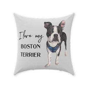 Boston Terrier Pillow, Boston Terrier, Boston Terrier Gifts, Boston Terrier Mom, Boston Terrier Art, Boston Terrier Memorial, terrier gifts