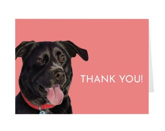 Black Labrador Thank You Cards, Labrador Cards, Labrador Notecards, Black Lab Cards