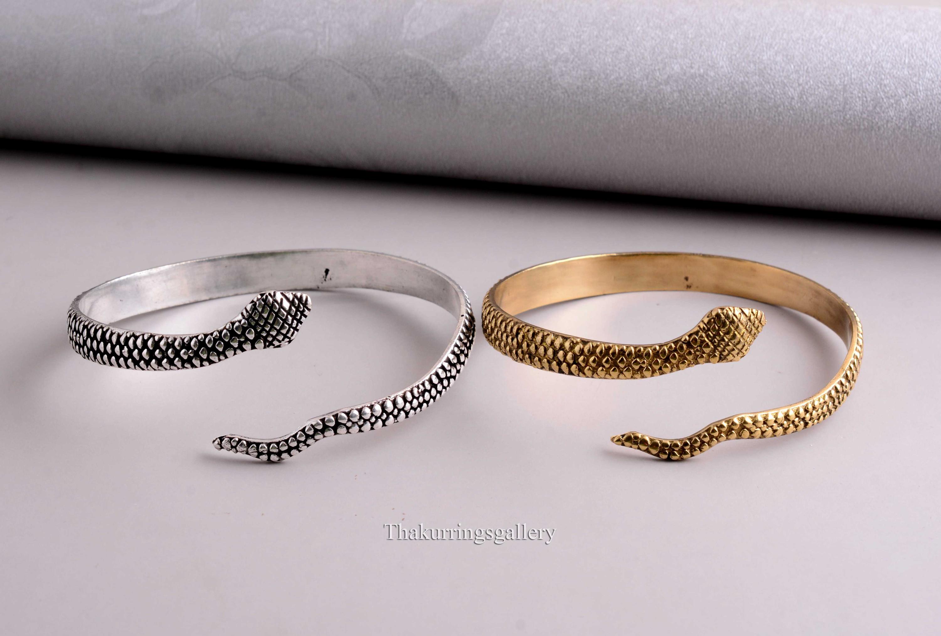 Snake Bangle, Adjustable Snake Bracelet, Gift for Her, Gold Snake