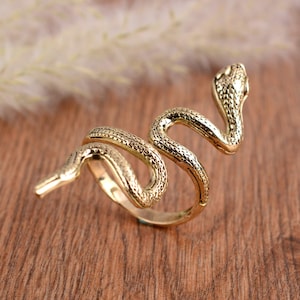 Bague serpent, bague serpent, bague vintage, bague délicate, bague enveloppante, bague fine, bague délicate, bague en or, bague en argent, bague gravée