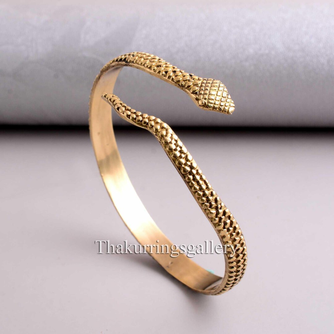 Snake Bangle, Adjustable Snake Bracelet, Gift for Her, Gold Snake