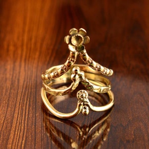 Zierliches Messing Gold Boho Ring Set, einzigartiges Ring Set für Frauen, Boho Trauringe, ethnischen Stapelring Set, stapelbarer Ring