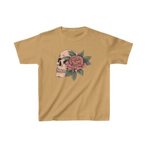 Skull Shirt - Women&#39;s Baby Tee, Crop Top, Vintage style, Halloween Shirts, Rose Shirt, Womens Baby Tee Halloween, Halloween Crop Top