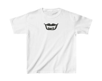 Vampire Fangs - Women's Baby Tees, Goth, Halloween, Vintage Halloween, Ms. Vampire, Cute Halloween Shirt,Halloween Baby Tees
