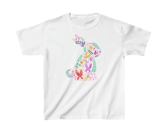 Girl Shirt - Botanical Bunny, Cute Bunny Shirt, Rabbit, Floral Bunny, Spring Shirt, Girl Tee, Kids March Shirts, Flower Bunny, Girls