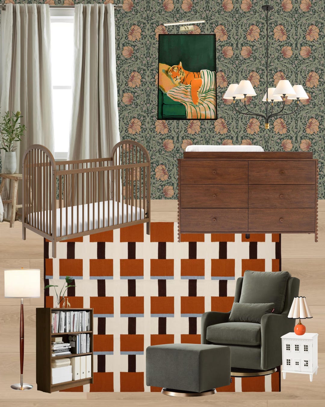 Mid-century Modern Nursery Mood Board | Pre-made Interior Design ...