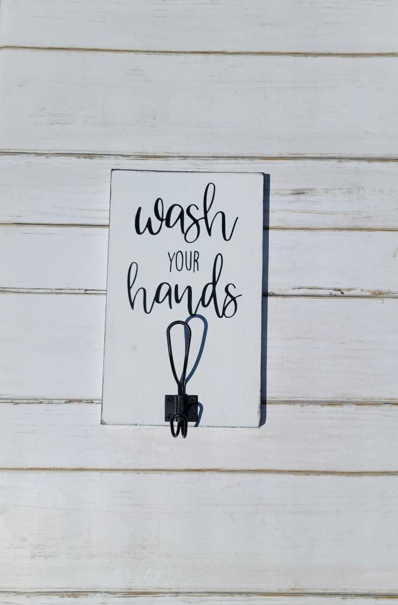 Bathroom Hand Towel Holder Farmhouse Rustic Bathroom Sign Etsy