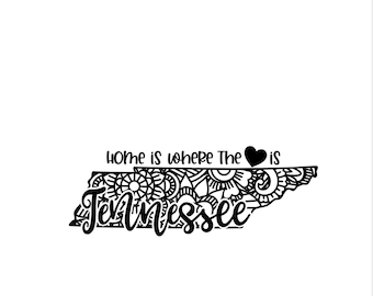 Mandala Tennessee Sticker Zentangle Tennessee Sticker Waterproof Tennessee State Sticker