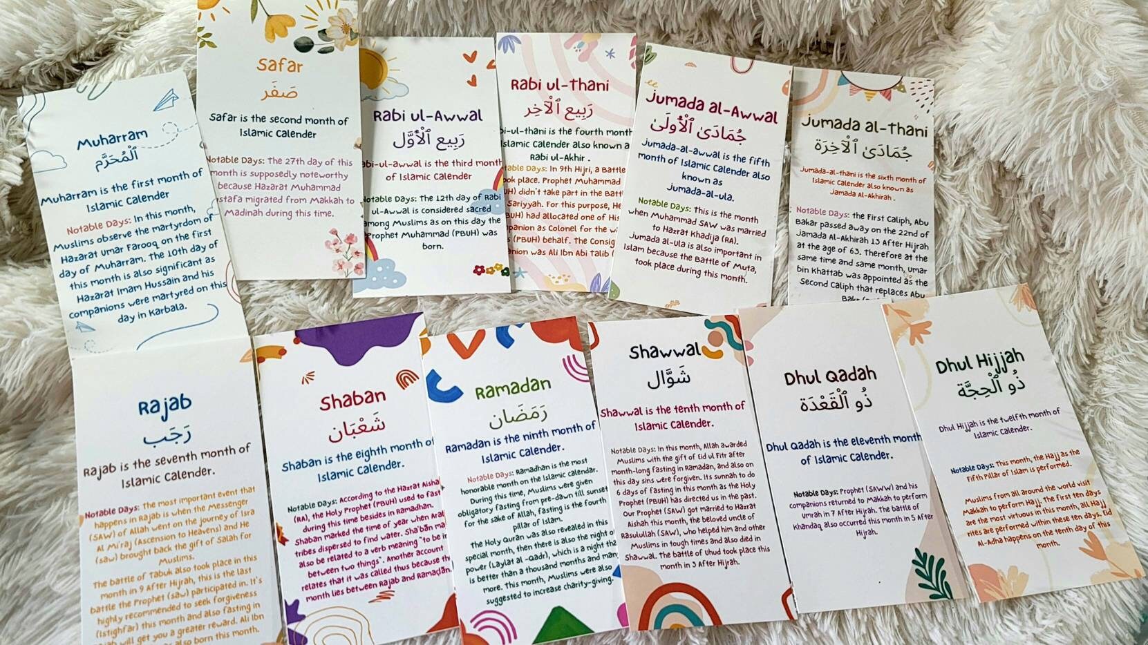 12 months of islam flash card ramadan kids activity muslim kids kids