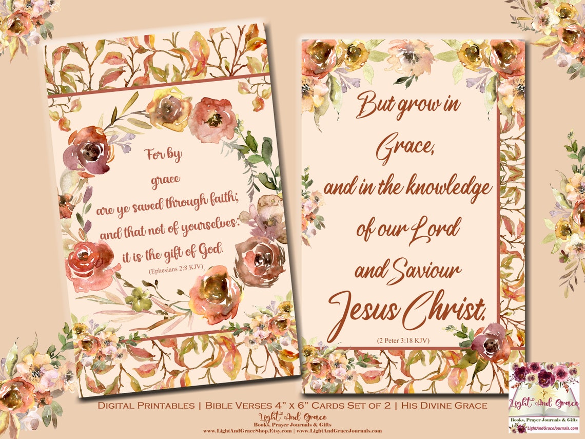 Digital Printable Bible Verses Frameable 4" X 6" Cards - Set of 2 ...