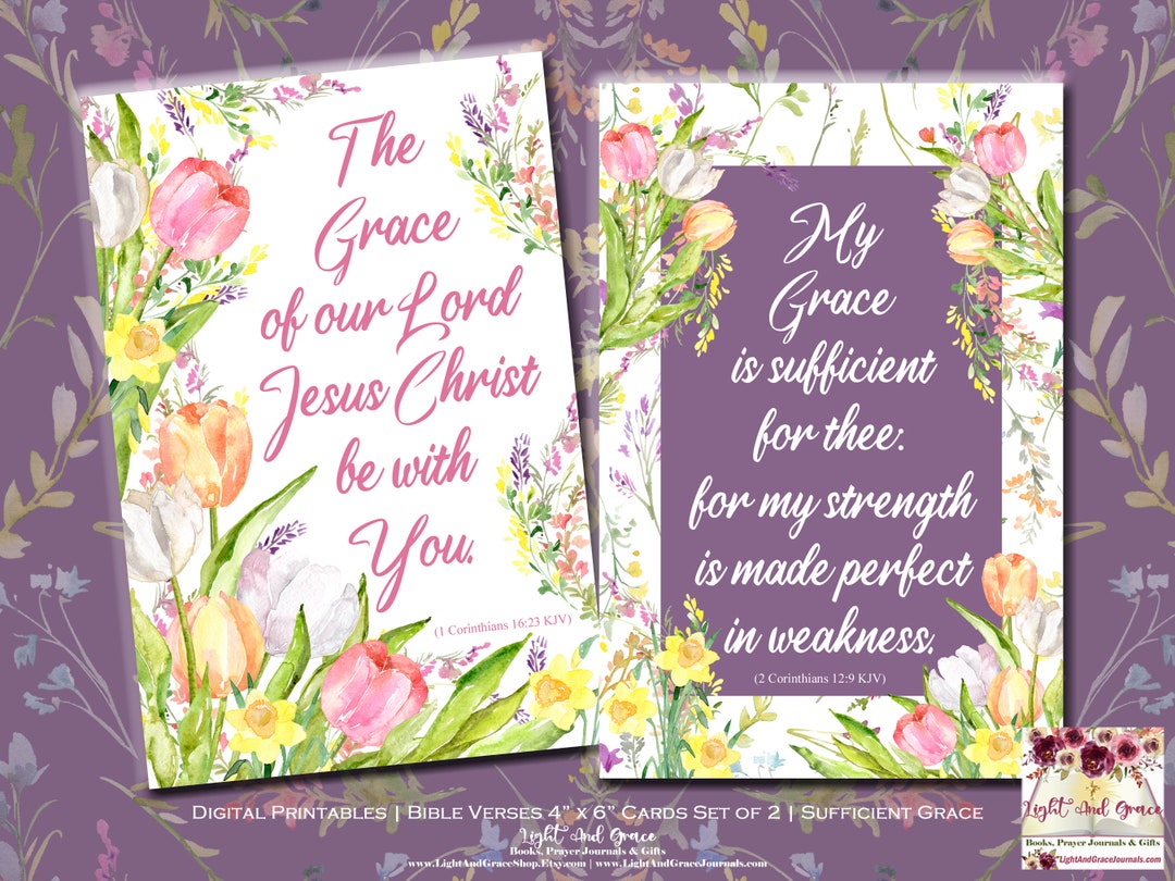 Digital Printable Bible Verses Frameable 4" X 6" Cards - Set of 2 ...