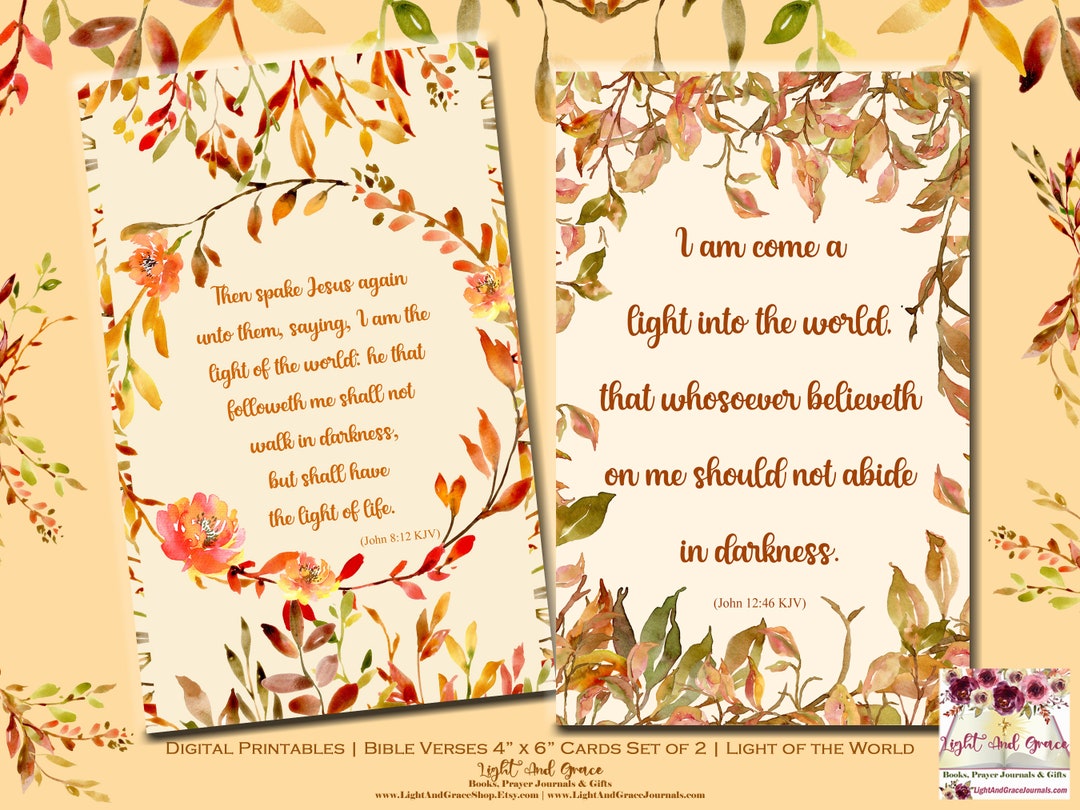 Digital Printable Bible Verses Frameable 4" X 6" Cards - Set of 2 ...