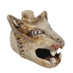 Wolf howling Whistle, LOUD! Wolf whistle, Maya, Aztec, Replica, Hand Painted, Gift, wolf whistle, howl, hand made