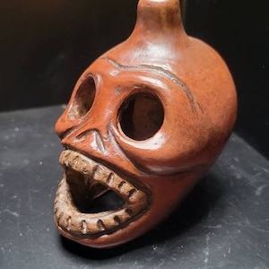 Death Whistle, LOUD, Mouth Open, Real, Hand Crafted, Original, Whistle, Maya, Aztec, sugar skull, Hand Painted, Indoor, Gift.