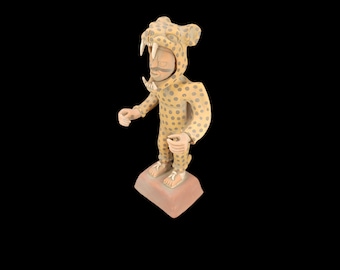 Handcrafted Aztec Jaguar Warrior Replica - Temple Mayor Museum Inspired, Jaguar Warrior Replica.