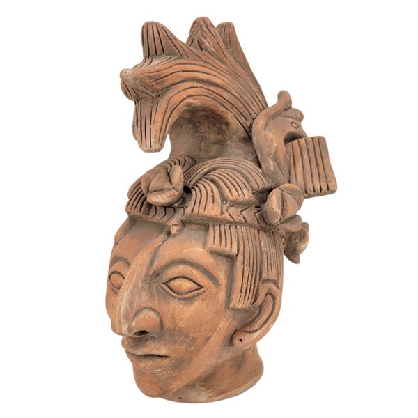 Buste du roi Pakal, tête de pakal, cabeza de pakal, réplique de l'empereur maya.