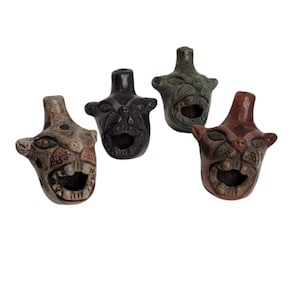 Jaguar Roar Whistle, LOUD, jaguar Roar, Green, Real, whistle, Maya, Aztec, Replica, Hand Painted, Gift, Jaguar whistle, roar, turquoise.