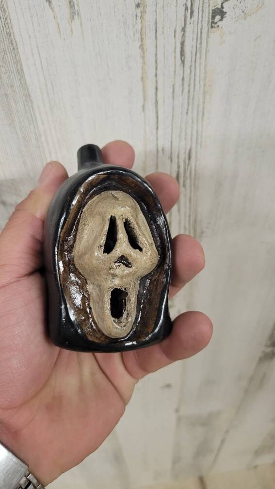 Scream Mask Death Whistle, Scream Mask, Ghost Face, Aztec Dead Whistle, Hand Crafted, Loud Scream, Aztec Scream Death Whistle.