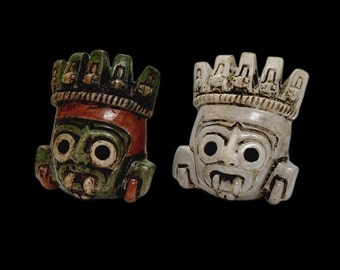 Handmade Tlaloc Death Whistle, Mesoamerican Replica