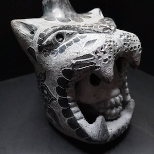 Hand Carved Jaguar Roar Whistle: Maya Aztec Replica
