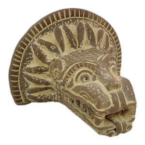 Handcrafted Quetzalcoatl Shelf Decor: Aztec Feathered Serpent Wall Art