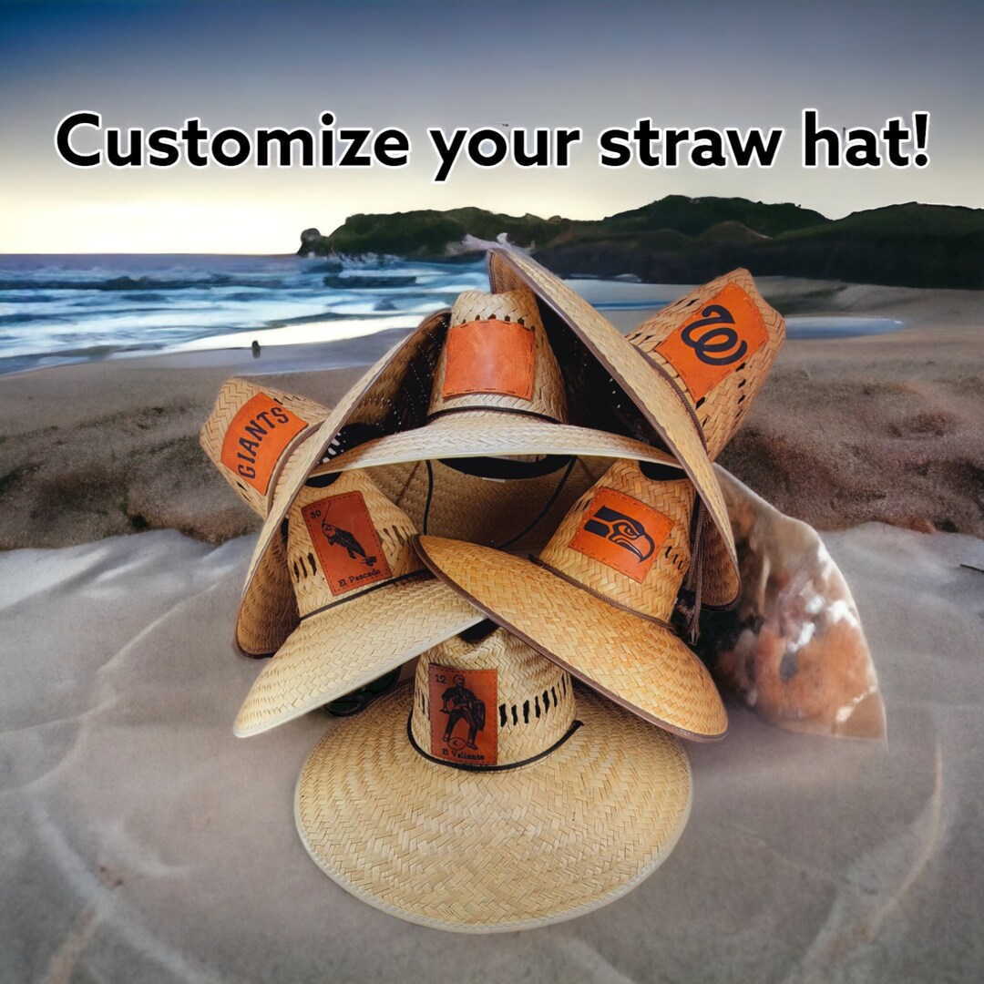 Custom Straw Hat, Personalize Your Straw Hat Custom Leather Patches