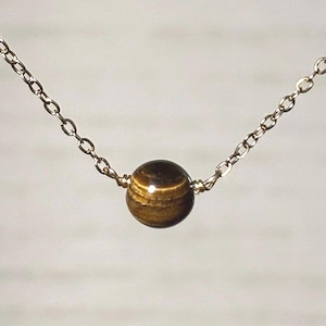 Tigers Eye Necklace | Natural Gemstone | Crystal Healing Jewelry | Dainty Boho Gifts for Her