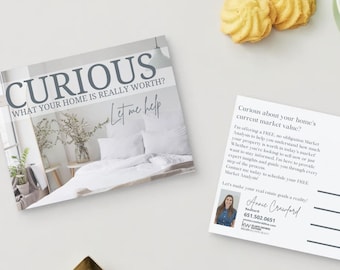 Real Estate Postcard | Real Estate Marketing | Real Estate Marketing | Real Estate Canva Template | Curious what your house is worth
