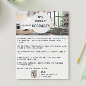 Real Estate Upgrade List Template Design |  Realtor Templates | Real Estate Marketing | Offer Instructions |Real Estate Canva template
