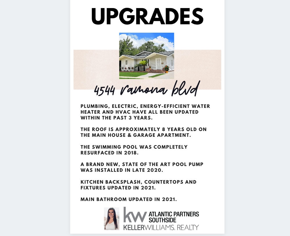Real Estate Upgrade List Template Design Realtor Templates Real Estate