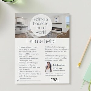 FSBO Real Estate Flyer Template Design |  FSBO | Real Estate Marketing | Real Estate Open House | Real Estate Canva template