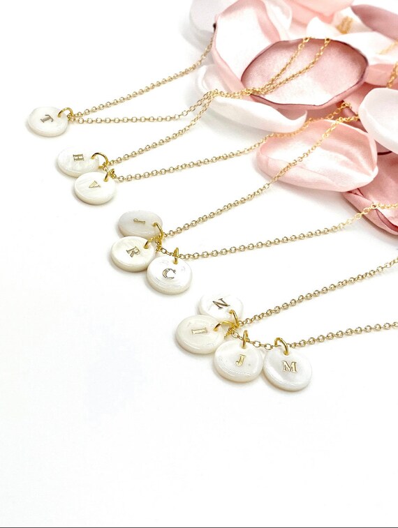 Personalised Shell NAME INITIAL Necklace With Shell Letter
