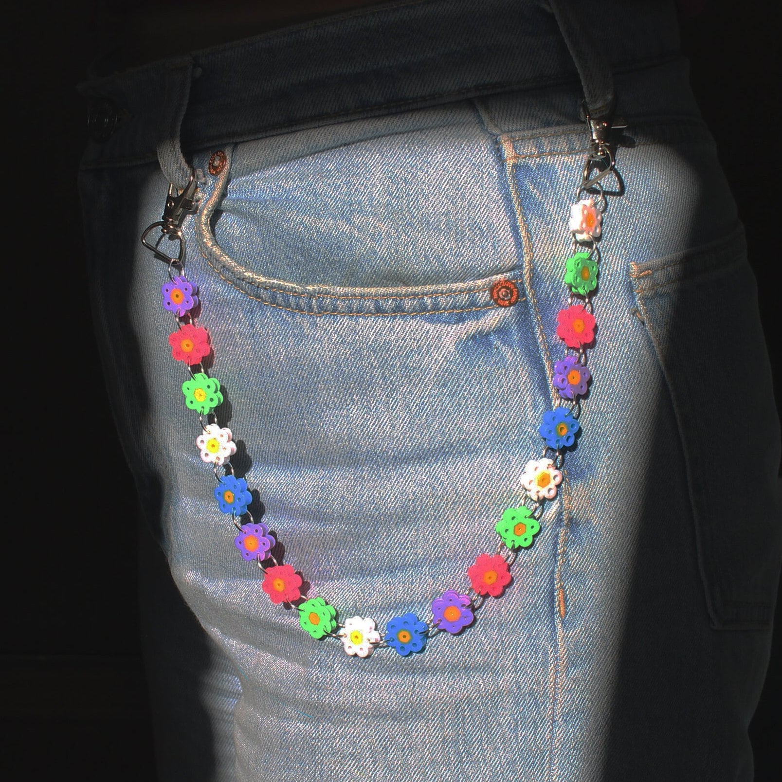 Buy Neon Daisy Jean Chain Super Cute and Fun Perler Bead Daisy Jean Chains  22 Inches Long With Heavy Duty Jump Rings and Extra Flowers Online in India  