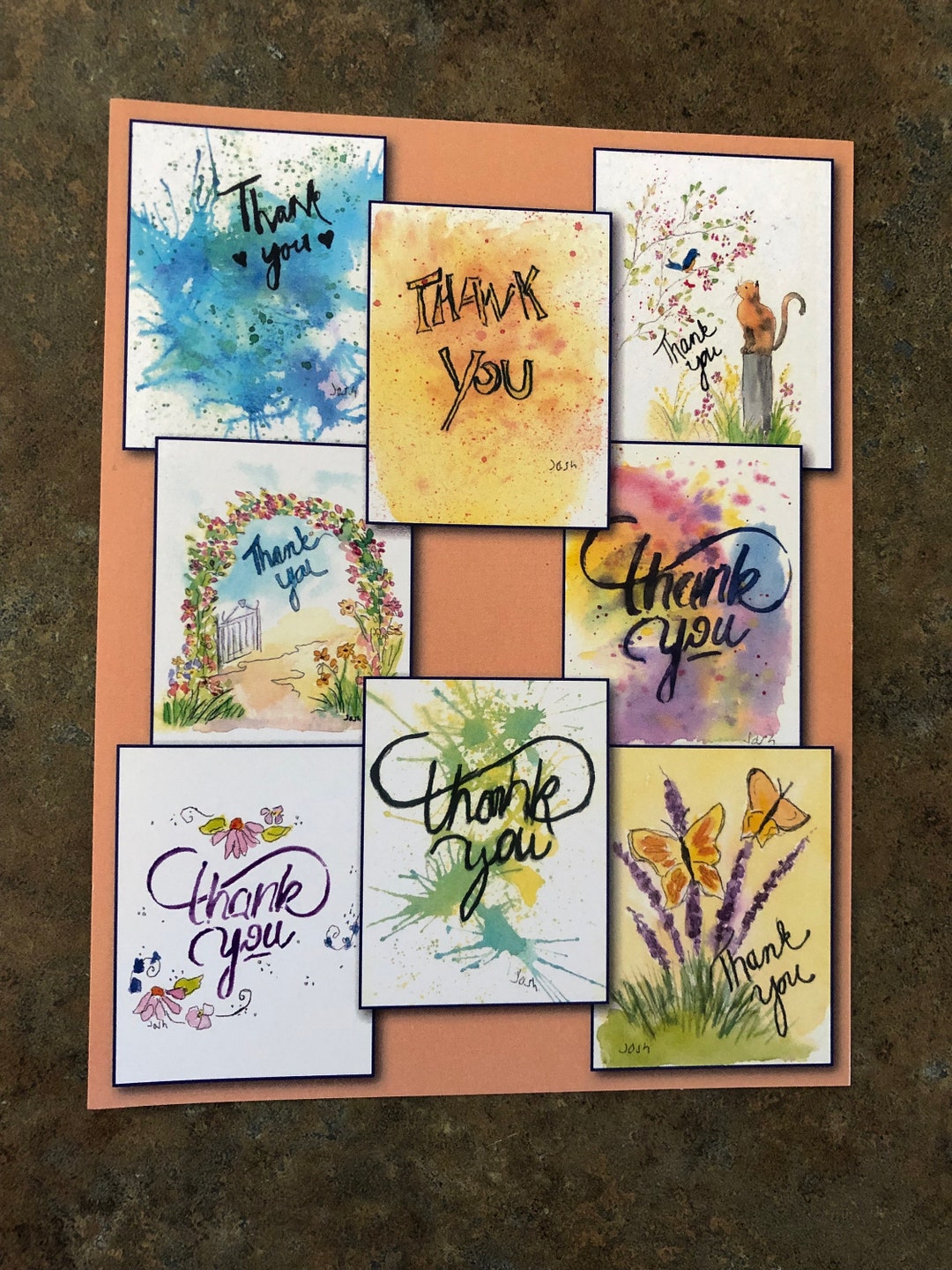 8 Thank You Cards : Set of Bulk Variety Gratitude Greeting Cards - Etsy