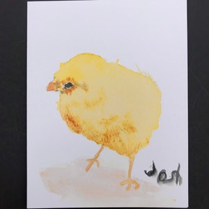 Chick Card Watercolor Painting : Multipurpose Hand Painted Greeting Card