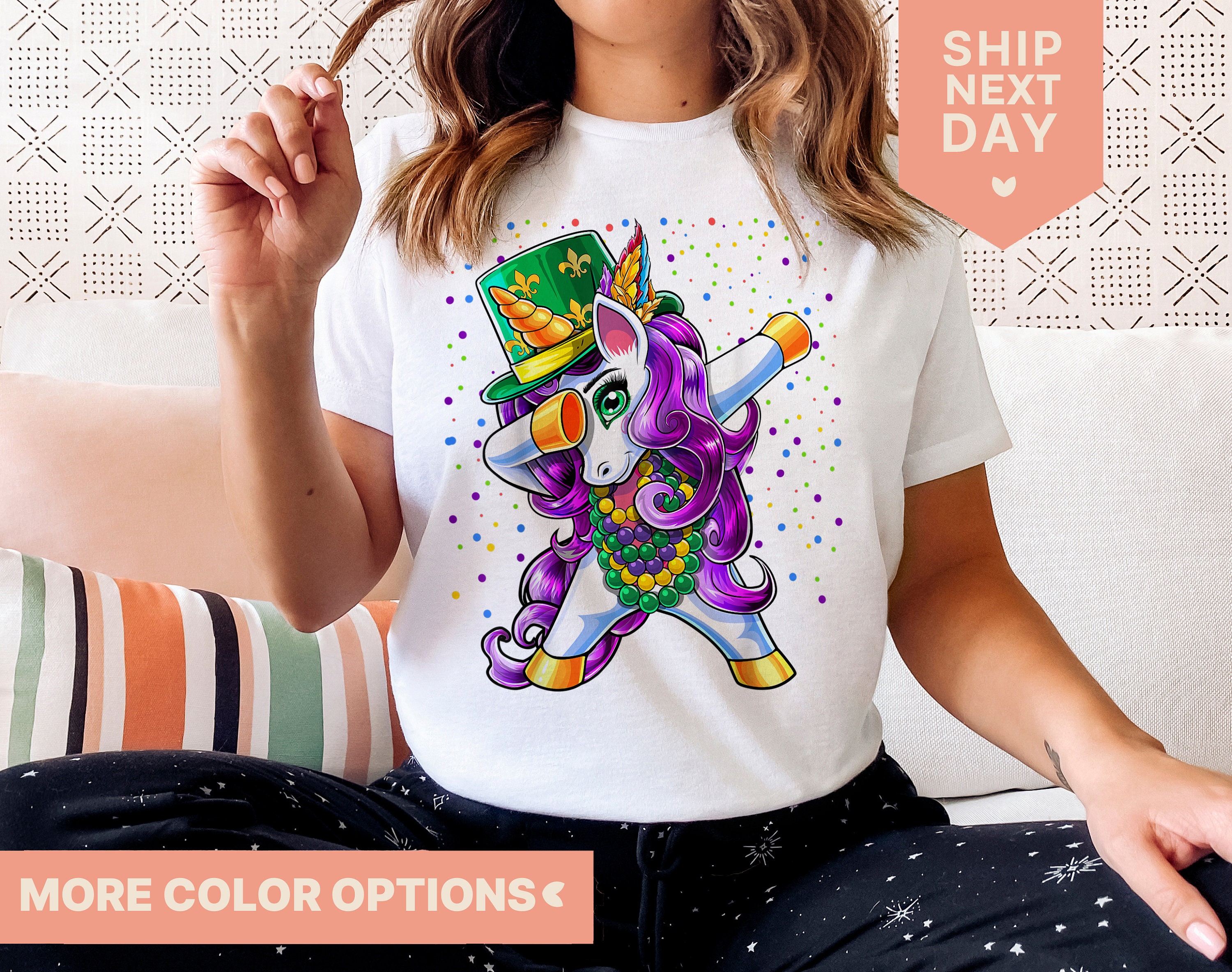 Unicorn Mardi Gras Shirt Fat Tuesday 
