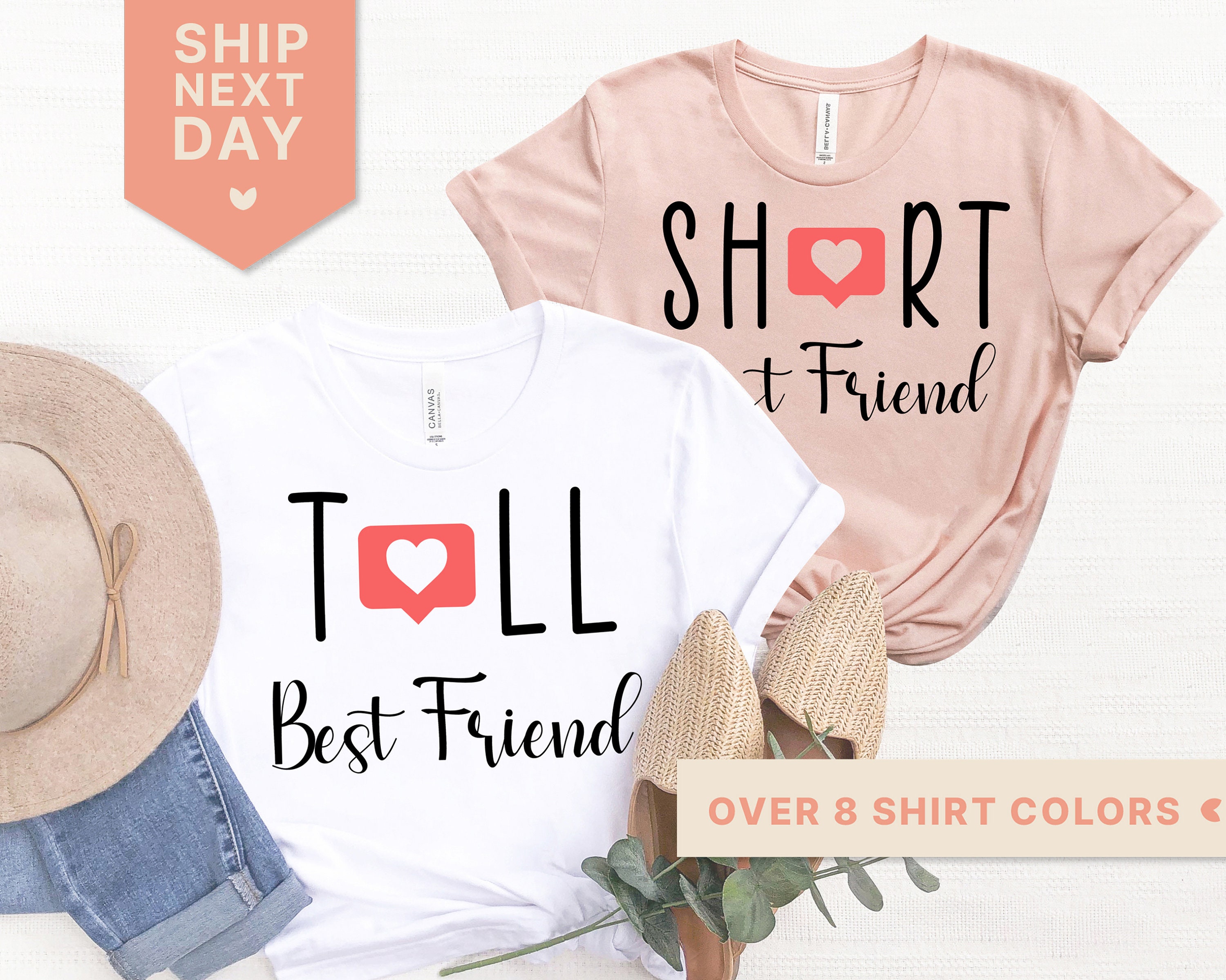 Best Friend Shirts for Christmas Gift Tall Best Friend Short Etsy