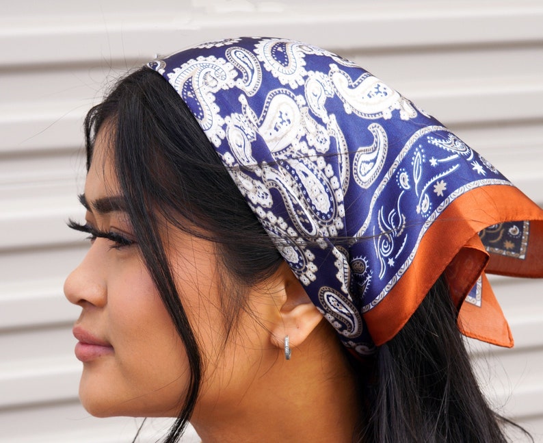 Bandana Head Wrap and Neck Scarves / Bandana Head Band / Silk Etsy
