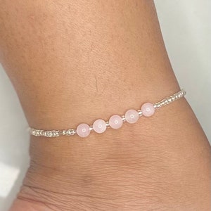 | de cheville en quartz rose Bracelet en quartz rose