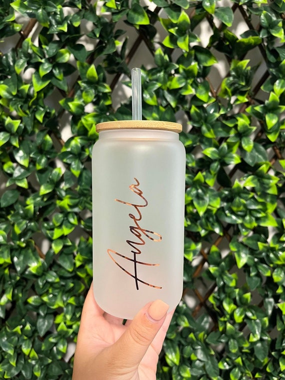 Personalized Iced Coffee Frosted or Clear Glass Tumbler With - Etsy