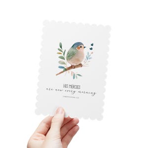 Carte postale chrétienne, Ses miséricordes sont nouvelles tous les matins, Ensemble de papeterie inspirante, Cartes de correspondance religieuses, Cartes de versets de la Bible