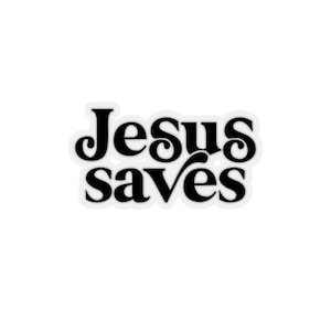 Jesus Saves Retro Aufkleber
