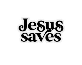 Jesus Saves Retro Sticker