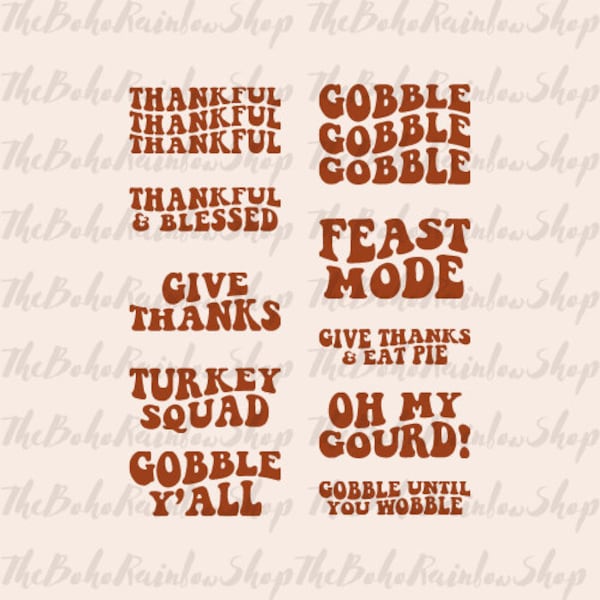 10 fall thanksgiving  SVG cut file  Gobble, Give Thanks Fall Thanksgiving Halloween Pumpkin Boho SVG Cut File