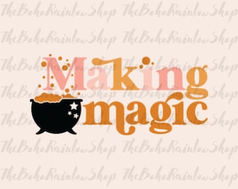 Boho making magic svg png dxf, boho halloween,Magic Wand,Midnight svg,October,halloween Party svg