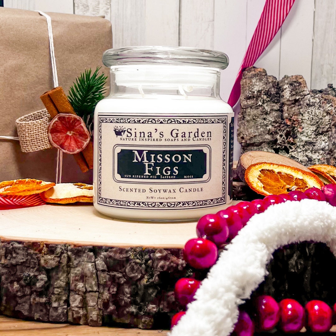 Fig Scented Candle Holiday Candles Sweet Fruit Scented Etsy