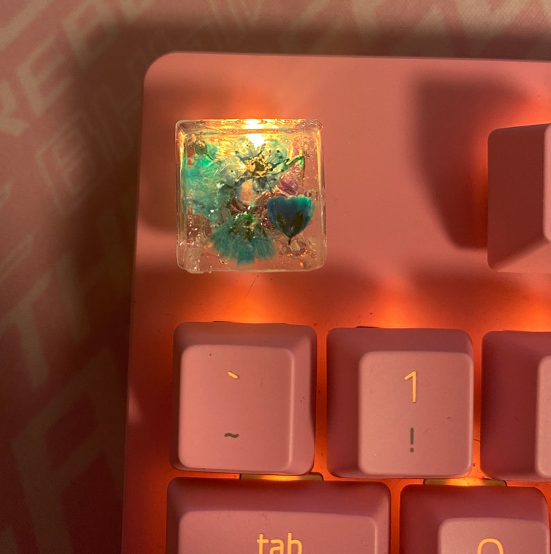 Flower Resin Keycap Etsy